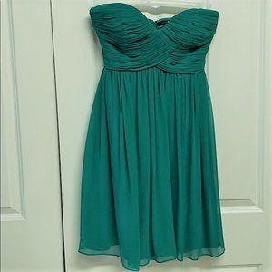Donna Morgan Green Sheer Silk Sleeveless Mini Halter Dress Size 0